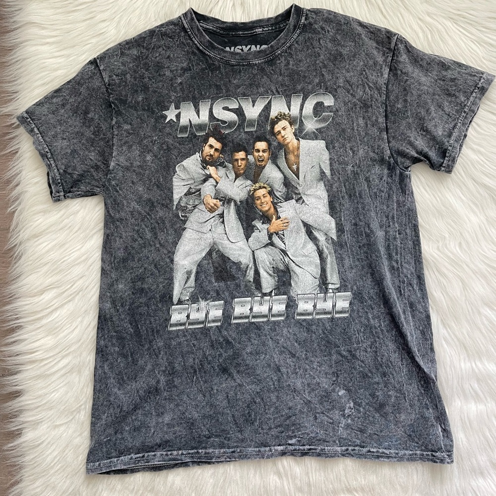 N*Sync | Bye Bye Bye Gray graphic Band T-Shirt 90’s Y2K